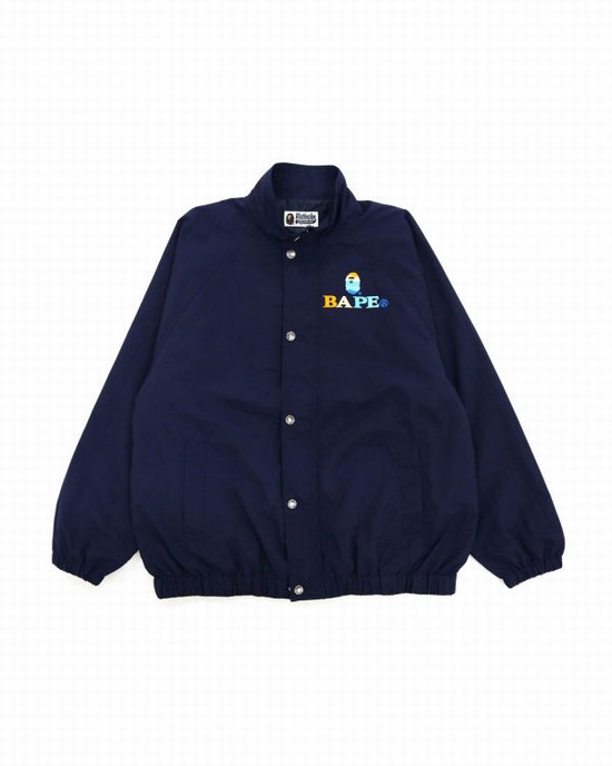 Dámské Bundy Bape Logo Embroidery Overs Tmavě Blankyt Blankyt | 50843OCGR