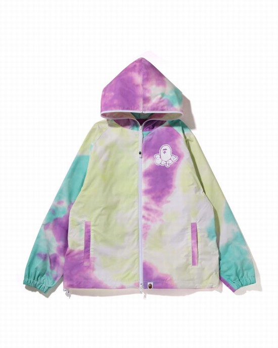 Dámské Bundy Bape Tie-Dye Oversized Full Zip Fialové Zelene Blankyt | 50437UXNY