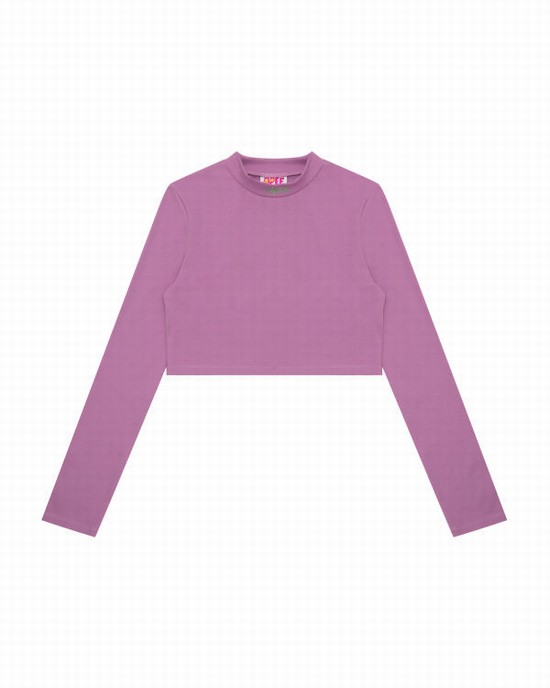 Dámské Halenka Bape Cropped turtle neck Fialové | 36950ULHT