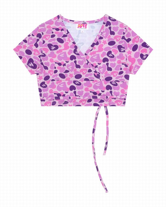 Dámské Halenka Bape Printed Fialové | 85912ZDLM