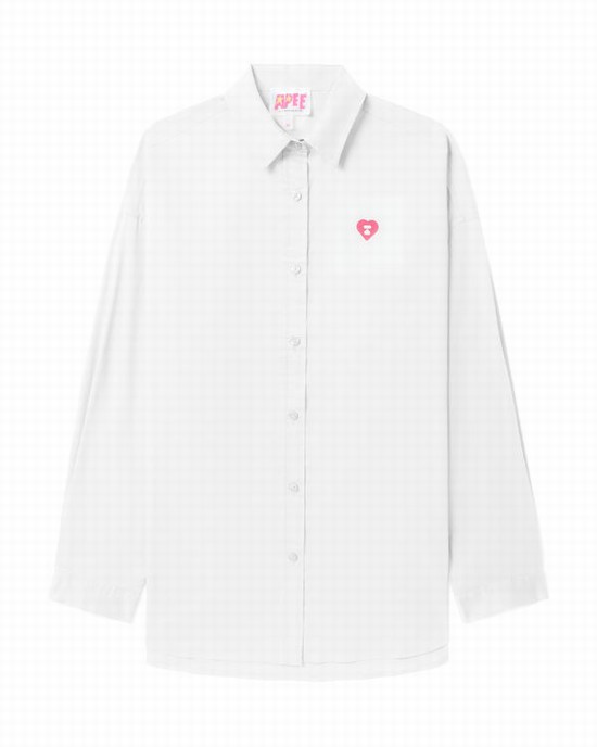 Dámské Košile Bape Boyfriend Bílé | 75196QKXB