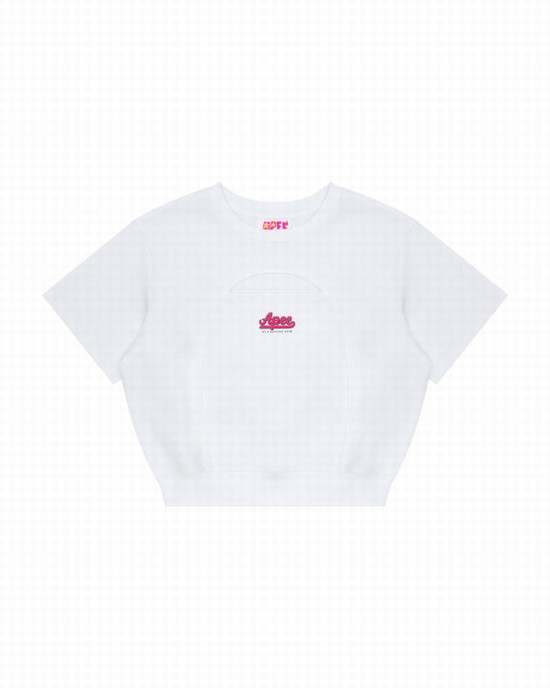 Dámské Mikiny Bape Cropped logo Bílé | 50367JHNE