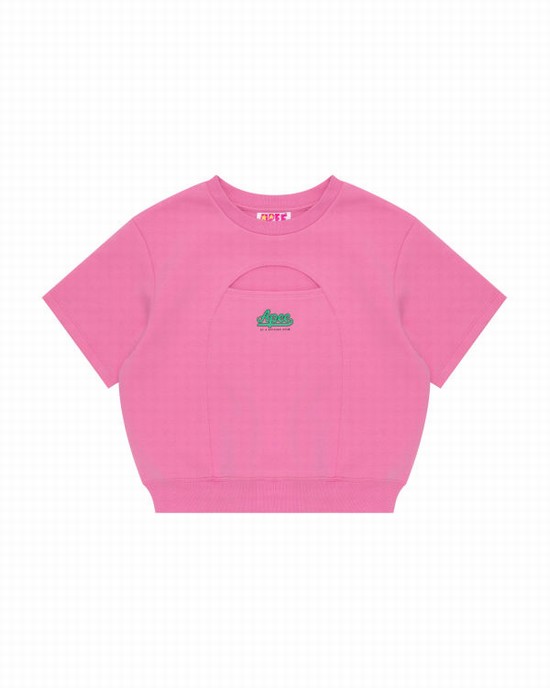Dámské Mikiny Bape Cropped logo Růžové | 23758KQPF