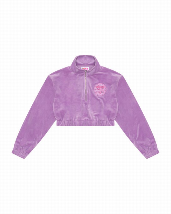 Dámské Mikiny Bape Cropped zip-up Fialové | 81573YJGQ