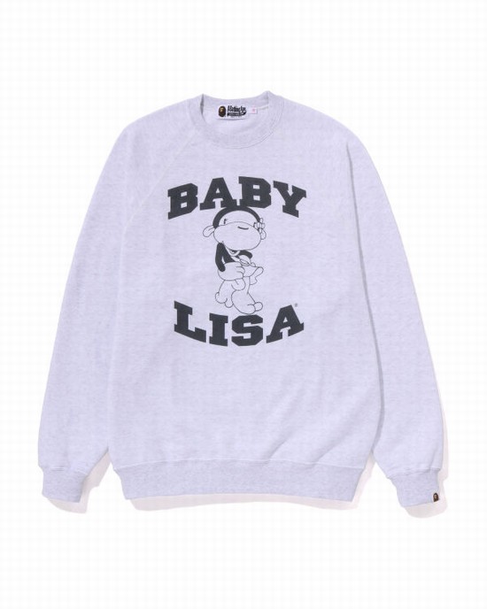 Dámské Mikiny Bape Lisa Oversized Crewneck Šedé | 27065FJNV