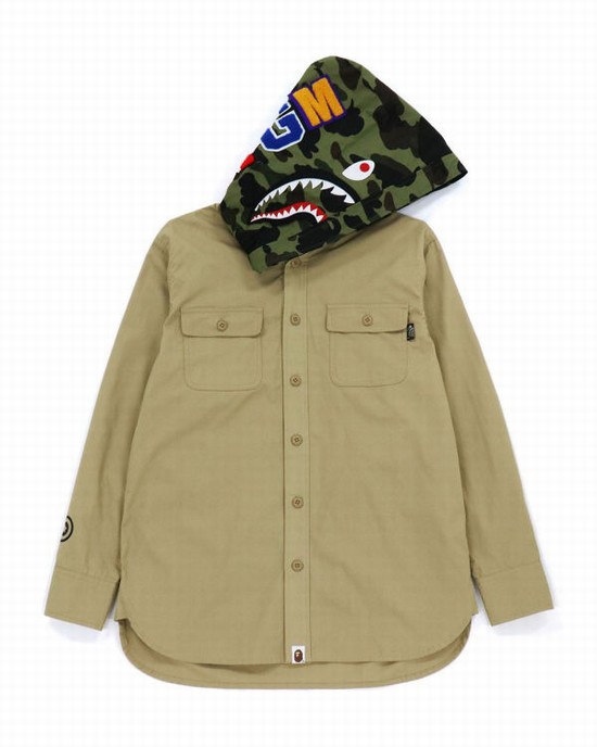 Dámské Mikiny S Kapucí Bape 1st Camo Shark Béžový | 75913EIDR
