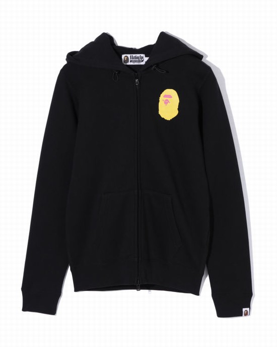 Dámské Mikiny S Kapucí Bape Colours multi logo zip Černé | 25804XSHG