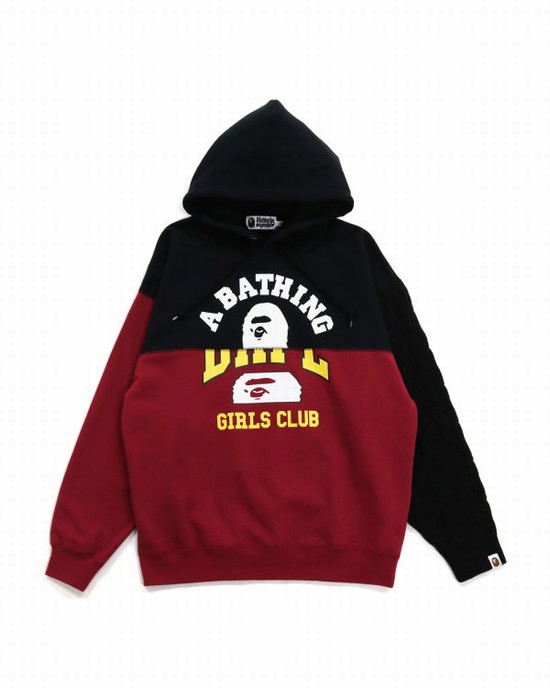 Dámské Mikiny S Kapucí Bape Docking Cable Sleeve Oversized Pullover Černé | 69234UDLV