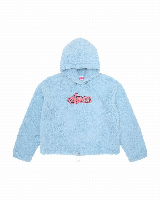 Dámské Mikiny S Kapucí Bape Oversized Světle Blankyt | 02874GKAV