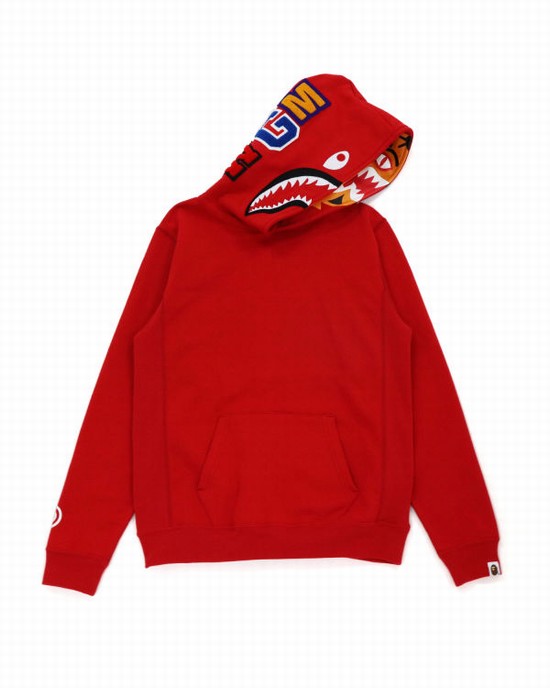 Dámské Mikiny S Kapucí Bape Shark Inside Tiger Pullover Světle Červené | 06829RXGT