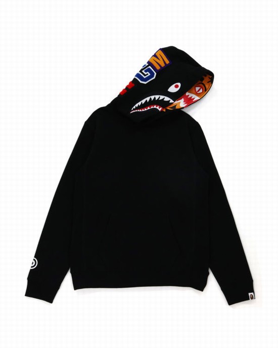 Dámské Mikiny S Kapucí Bape Shark Inside Tiger Pullover Černé | 75038ZWBX