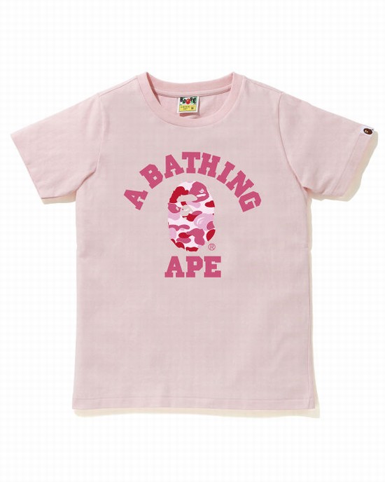 Dámské Tričko Bape ABC Camo College Růžové | 87430AQLT