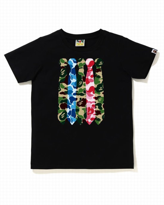 Dámské Tričko Bape ABC Camo Neck Černé | 64931XAJO