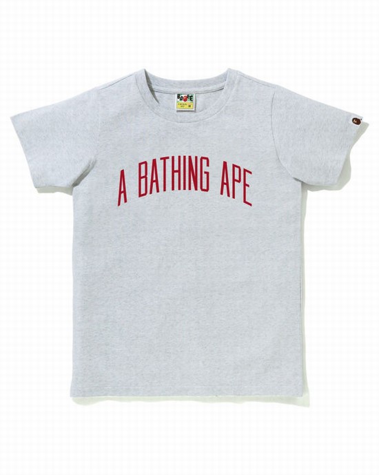 Dámské Tričko Bape A Bathing Ape Letter Šedé | 13748LMCZ