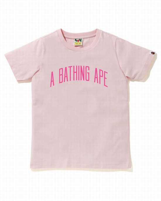 Dámské Tričko Bape A Bathing Ape Letter Růžové | 60854MZSH