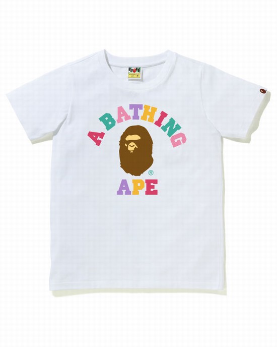 Dámské Tričko Bape Colors College Bílé | 80271XUEQ