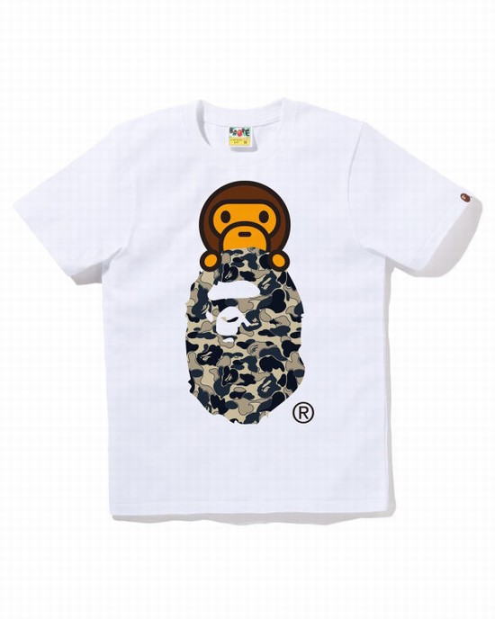 Dámské Tričko Bape Cookie Camo 2 Milo On Ape Head Bílé | 05234XSWP