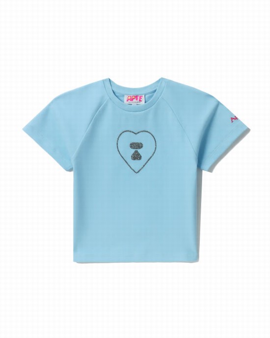 Dámské Tričko Bape Grafická crop #2 Blankyt | 30726BZYD