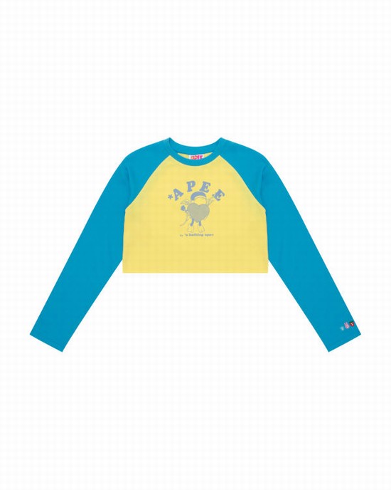 Dámské Tričko Bape Grafická long sleeve raglan Blankyt | 39467TFEM