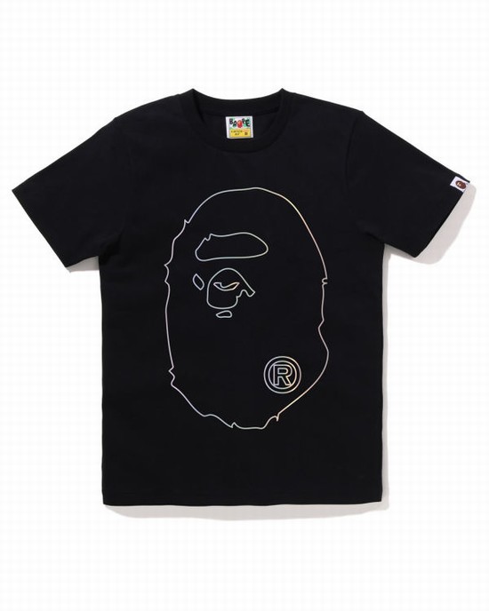 Dámské Tričko Bape Hologram Big Ape Head Černé | 46738LYXR