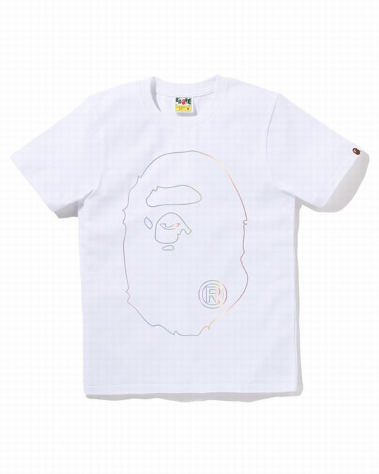 Dámské Tričko Bape Hologram Big Ape Head Bílé | 79341XBJS