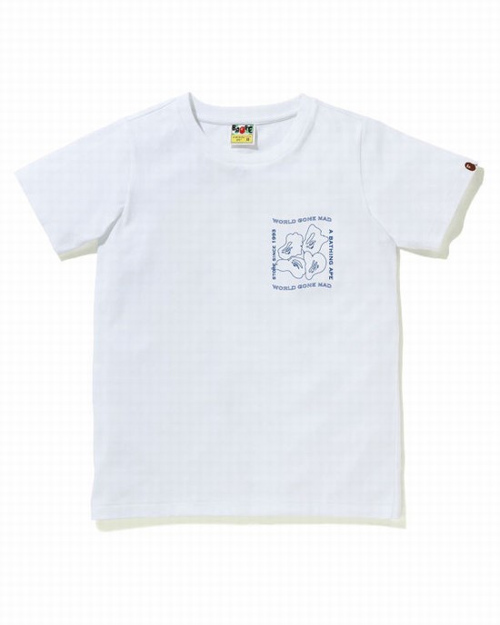 Dámské Tričko Bape Ink Print Bílé | 59218UKGL