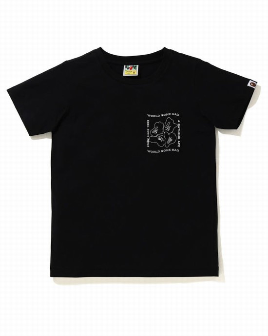Dámské Tričko Bape Ink Print Černé | 74620IRWU