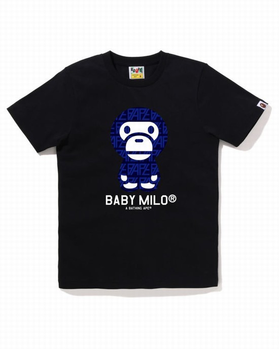 Dámské Tričko Bape Logo Monogram Milo Černé | 29348ALCU