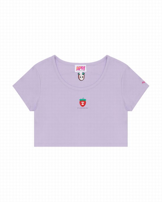 Dámské Tričko Bape Logo berry Fialové | 40852XAUE