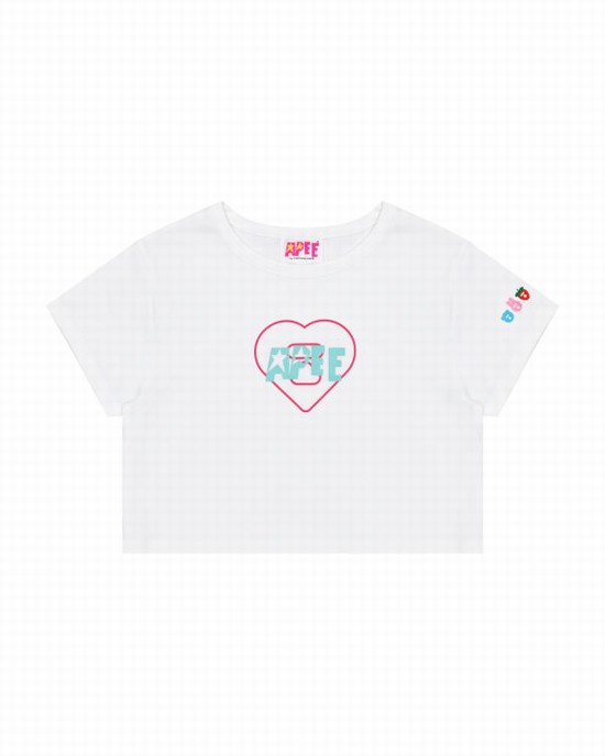 Dámské Tričko Bape Logo printed slim cut Bílé | 09218RAUM