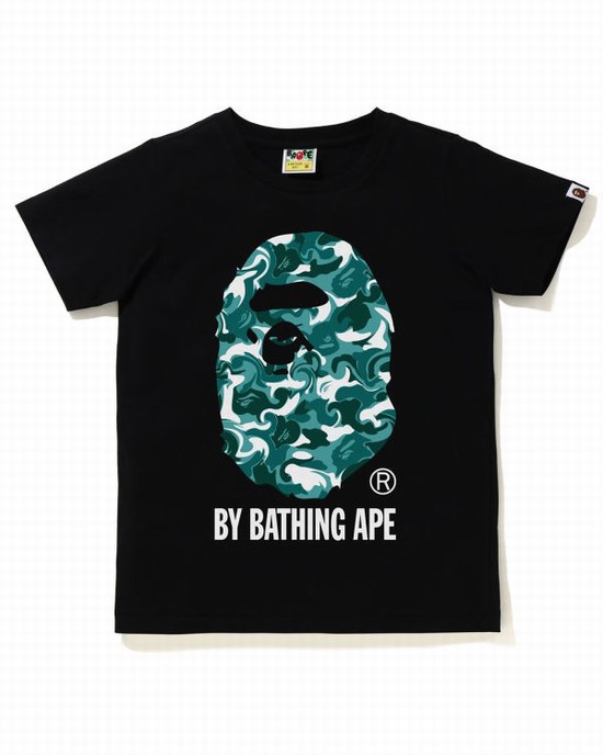 Dámské Tričko Bape Marble Camo Černé | 96350KDBJ