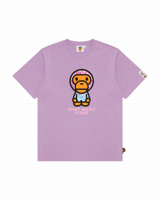 Dámské Tričko Bape Milo Fialové | 02387FDIE
