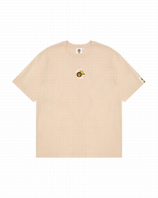 Dámské Tričko Bape Milo boxy fit Béžový | 18653SYEX