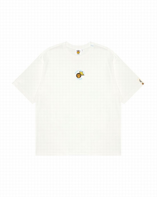 Dámské Tričko Bape Milo boxy fit Bílé | 07591EMCB