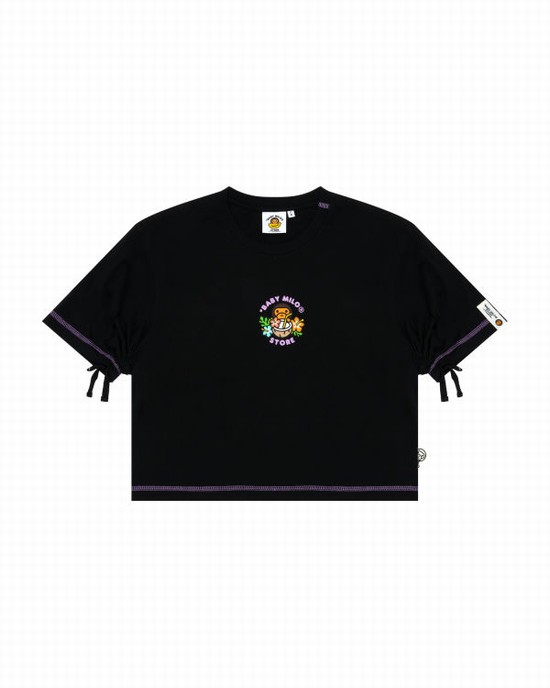 Dámské Tričko Bape Milo cropped fit Černé | 01684RFOI