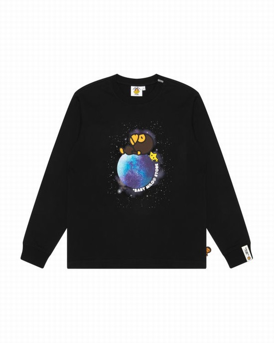 Dámské Tričko Bape Milo graphic long sleeve Černé | 58176PENC