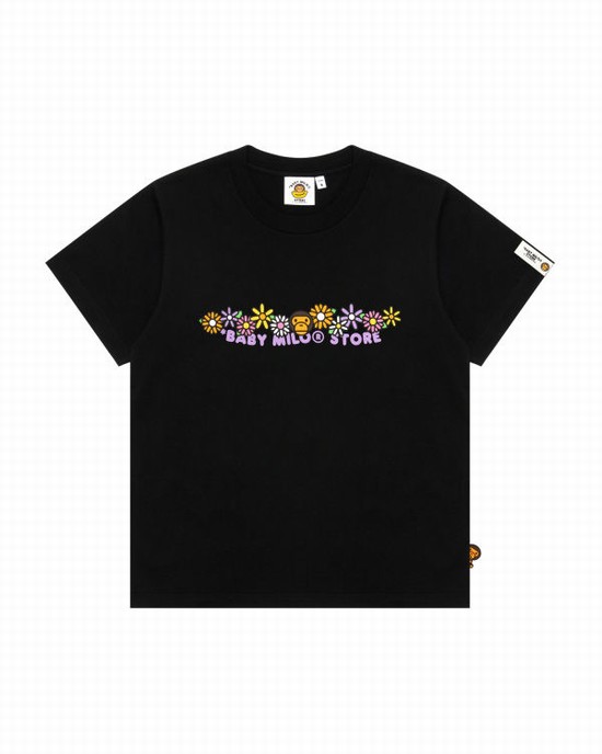 Dámské Tričko Bape Milo slim fit Černé | 13756PUWQ
