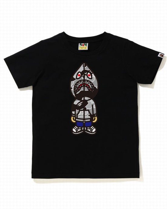 Dámské Tričko Bape STA Camo Classic Milo Shark Černé | 74693DVPH