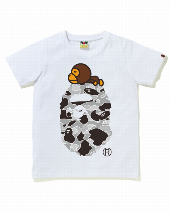 Dámské Tričko Bape STA Camo Milo On Big Ape Bílé | 49158QMBV