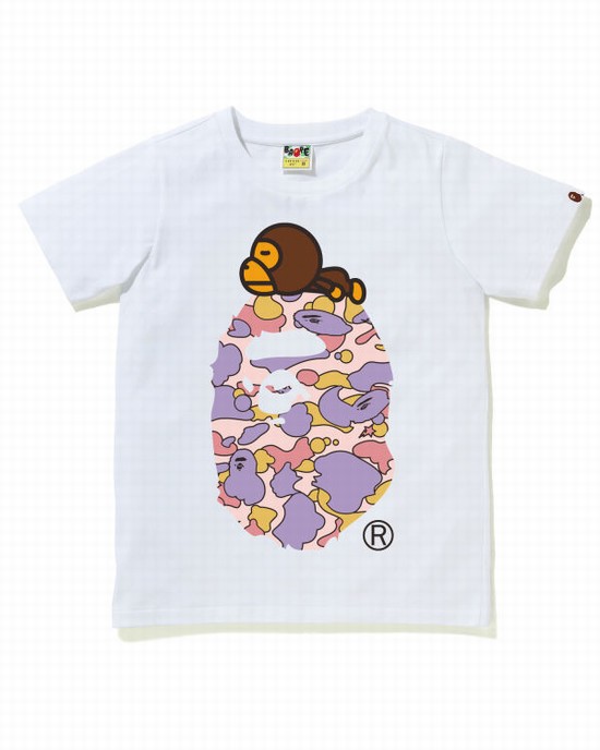 Dámské Tričko Bape STA Camo Milo On Big Ape Bílé | 73564QDYE