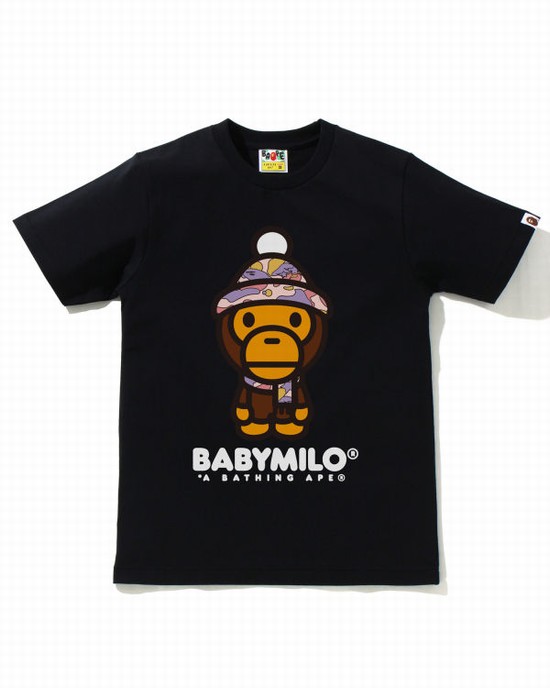 Dámské Tričko Bape STA Camo Milo Zimní Černé | 28590ZTYO