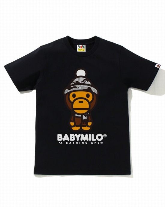 Dámské Tričko Bape STA Camo Milo Zimní Černé | 97864CKOE