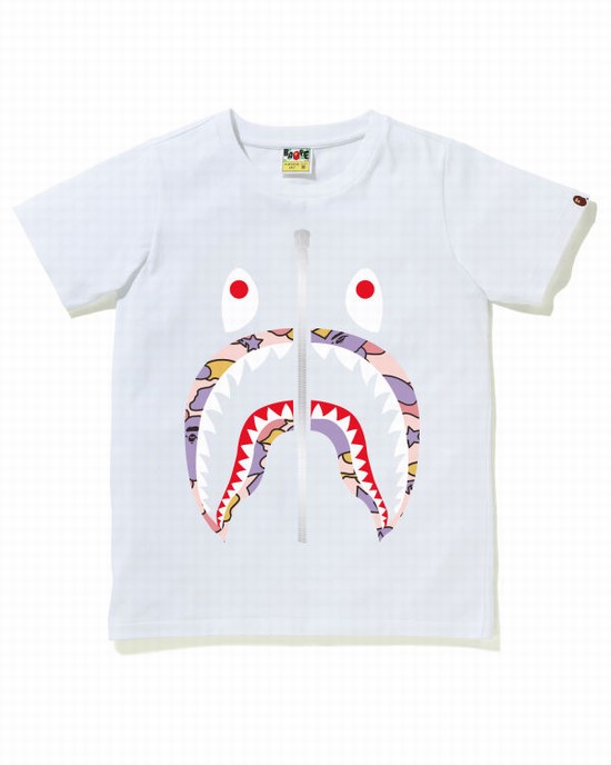 Dámské Tričko Bape STA Camo Shark Bílé | 46018PIDN