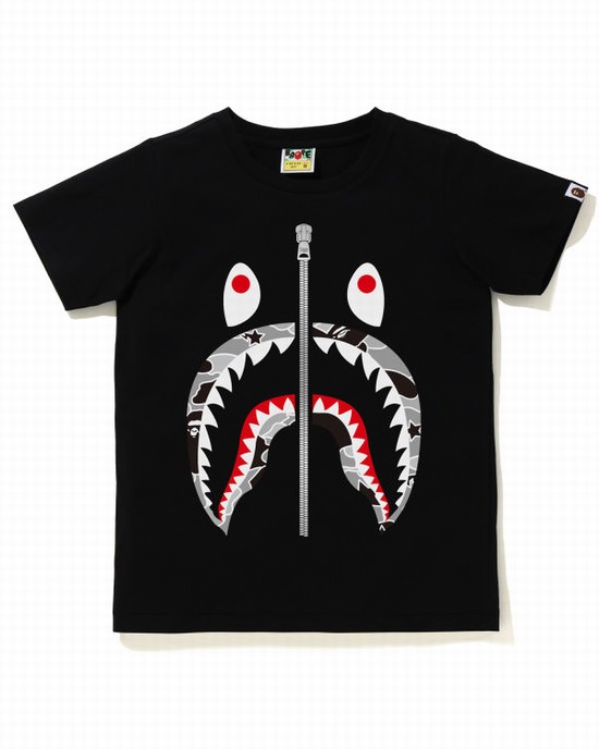 Dámské Tričko Bape STA Camo Shark Černé | 53496IEOV