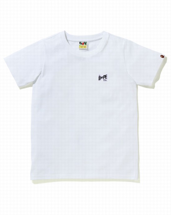 Dámské Tričko Bape STA Logo One Point Bílé | 86317NZAO