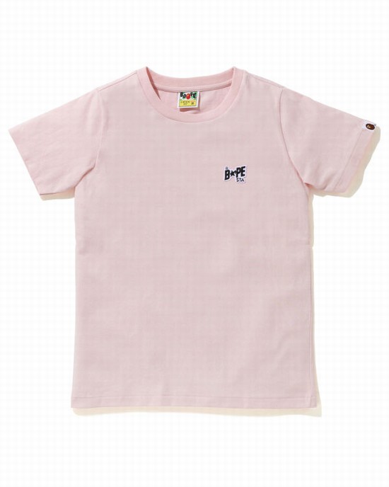 Dámské Tričko Bape STA Logo One Point Růžové | 79183KHUF