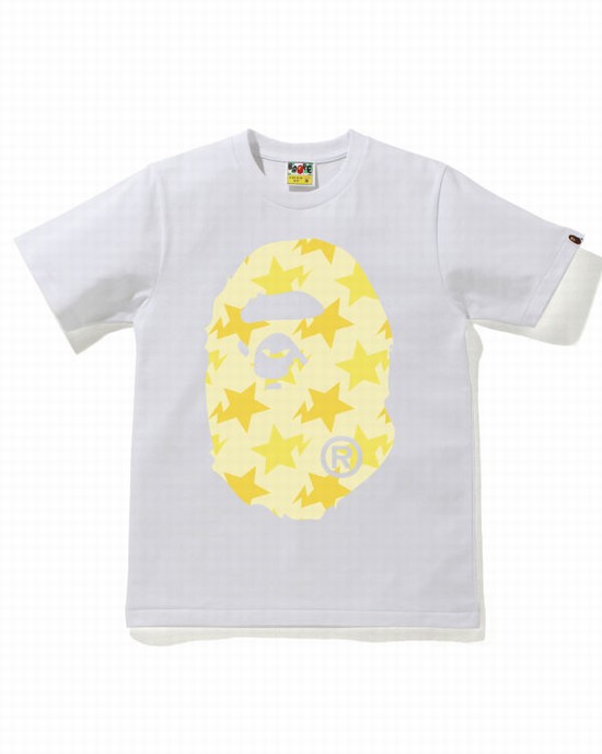 Dámské Tričko Bape STA Pattern Big Ape Head Bílé | 69083PHUJ