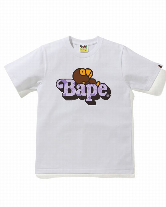 Dámské Tričko Bape STA Pattern Milo On Bílé | 23714JHYU