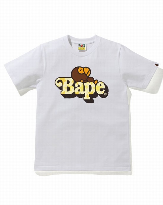Dámské Tričko Bape STA Pattern Milo On Bílé | 34702LJCP