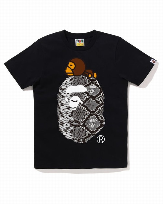 Dámské Tričko Bape Snake Milo On Big Ape Černé | 98730DVXF